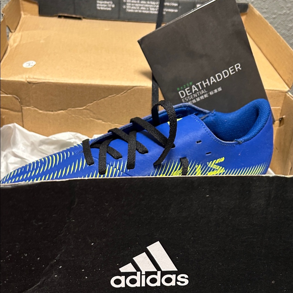 adidas  Children Athletic Shoes in Blue with Yellow Accents